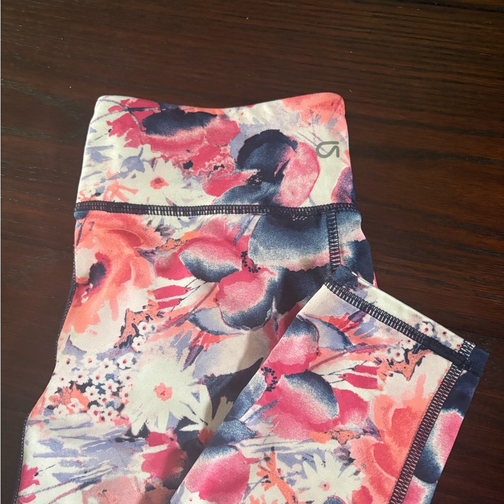 GAP Kids Pink and Blue Floral Leggings